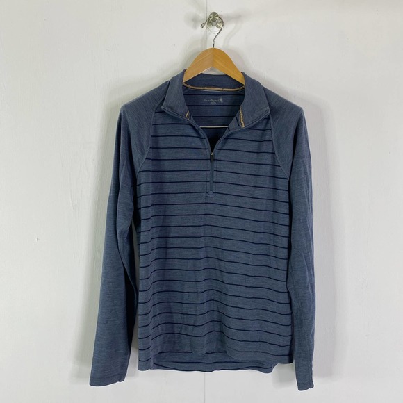 Smartwool Other - Smartwool Merino Wool 1/4 Zip Base Layer Top Shirt Stripes Mens XL